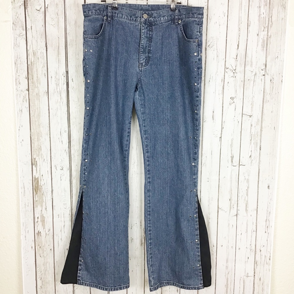 HARLEY DAVIDSON Y2K Studded flare leg jeans women’s size 14